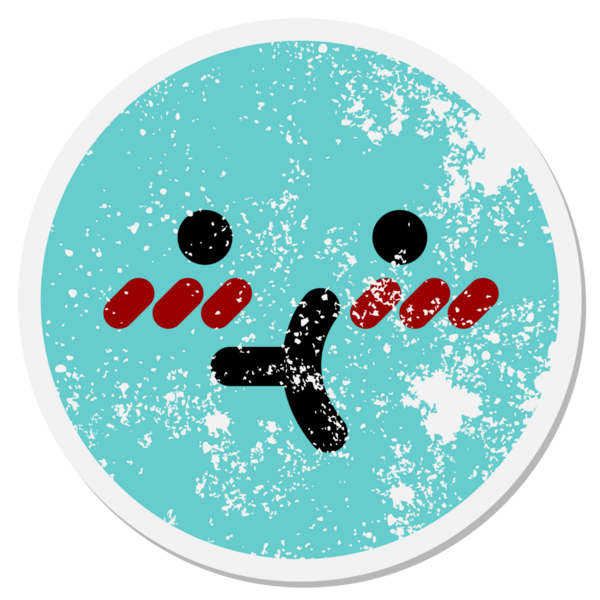 Bir insan tarafından çizilmiş yüz dairesel etiketi göz önüne alındığında