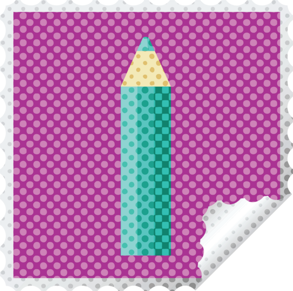 bir insan tarafından çizilmiş yeşil renkli kalem kare etiket