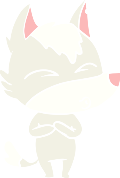 Bir insan tarafından çizilmiş düz renk çizgi film kurt ıslığı.