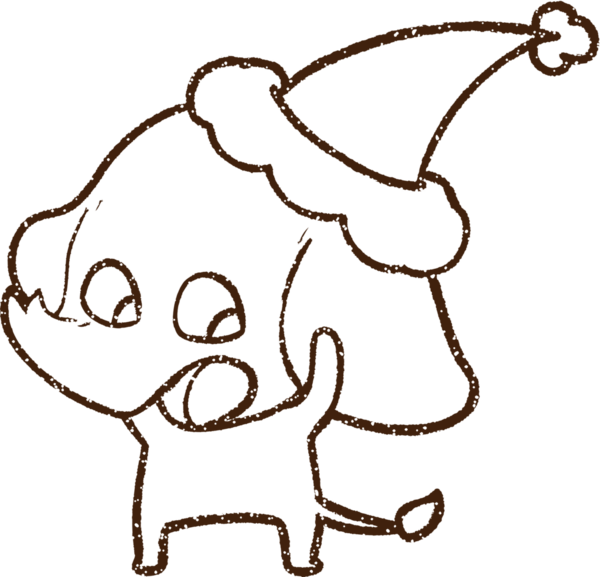 Bir insan tarafından çizilmiş Noel Fili Kömürü