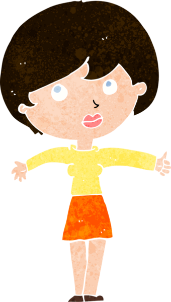 Çizgi filmdeki kadın bir insan tarafından çizilmiş.