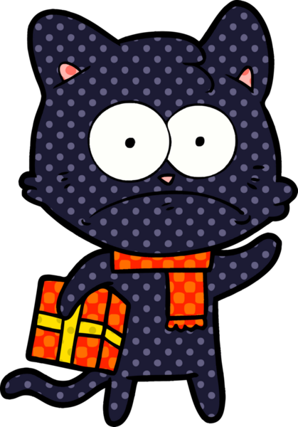 bir insan tarafından çizilmiş sinirli bir kedi.