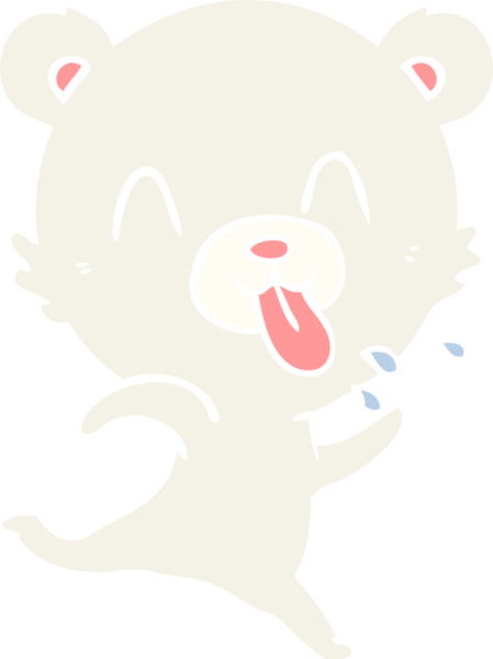 kaba düz renkli karikatür kutup ayısı insan tarafından çizilmiş bir dil.