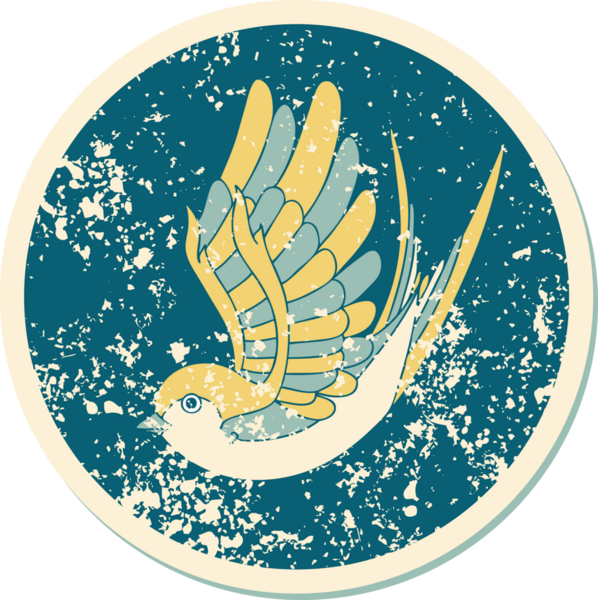 Bir insan tarafından çizilmiş bir kırlangıcın sembolik dövmesi.