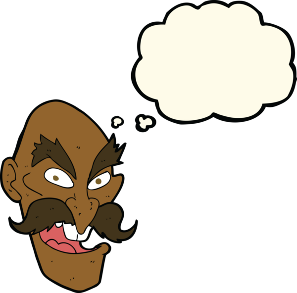 Bir insan tarafından çizilmiş düşünce baloncuğu olan yaşlı bir adamın karikatürü.