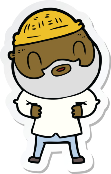 Bir insan tarafından çizilmiş sakallı bir adamın çıkartması.