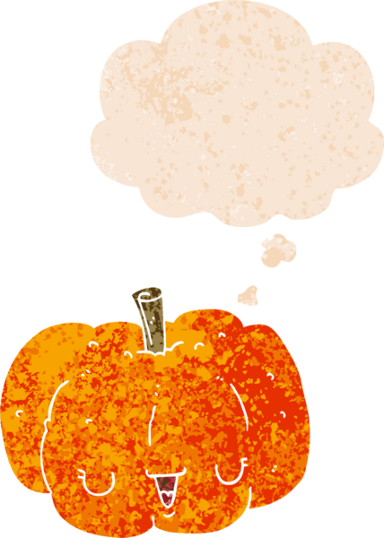 Düşünce balkabağı ve grunge dertli retro dokuma tarzı bir insan tarafından çizilmiş