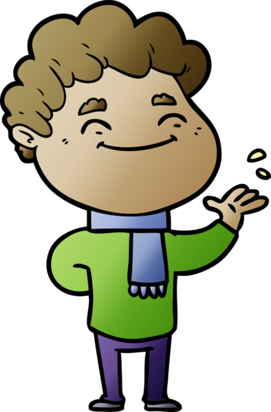 Bir insan tarafından çizilmiş çizgi film dostu bir adam.