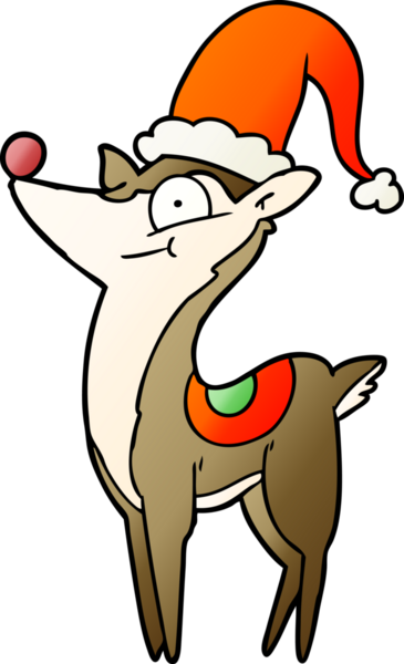 Bir insan tarafından çizilmiş karikatür Noel geyiği.