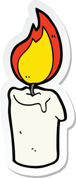 Bir insan tarafından çizilmiş karikatür mumunun çıkartması.