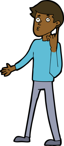 Çizgi filmci bir insan tarafından çizilmiş sorular soruyor.