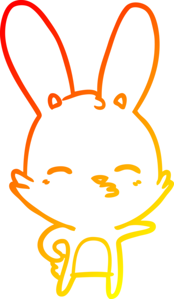 Bir insan tarafından çizilmiş meraklı bir tavşan çizgi filmi.