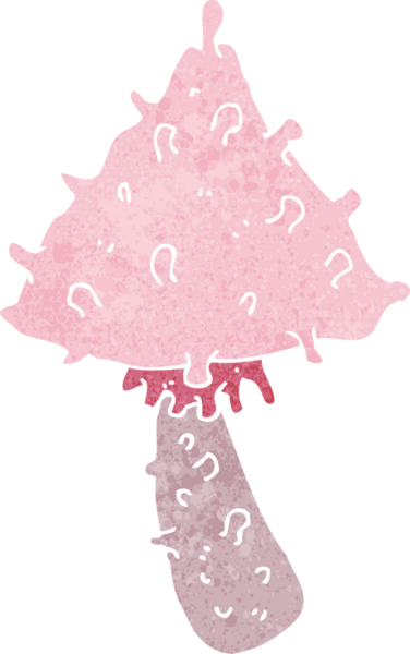 Bir insan tarafından çizilmiş garip bir mantar.