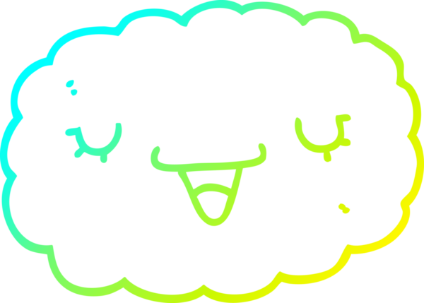 Bir insan tarafından çizilen karikatür bulutunun soğuk gradyan çizimi