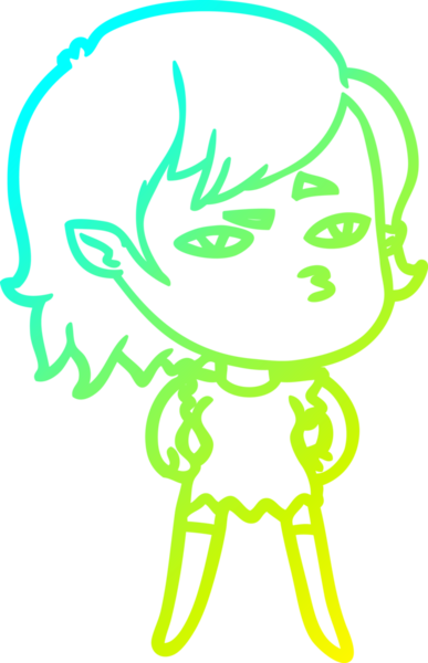 Bir insan tarafından çizilmiş bir vampir kız çizgi filmi.