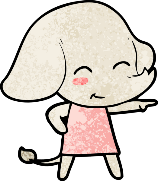 Bir insan tarafından çizilmiş şirin bir fil.