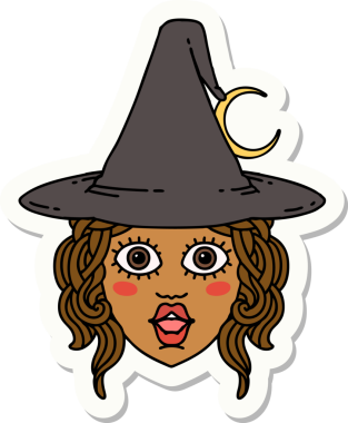 Bir insan tarafından çizilmiş insan büyücü karakterinin çıkartması.