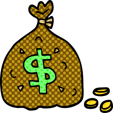 Bir insan tarafından çizilmiş para çantası.