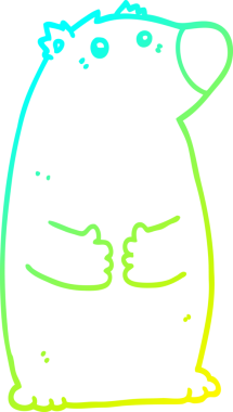 Bir insan tarafından çizilen çizgi film ayısının soğuk gradyan çizgisi.