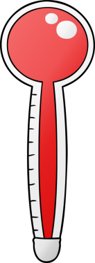 bir insan tarafından çizilmiş karikatür termometresi