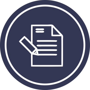 Bir insan tarafından çizilmiş belge dairesel simgesi