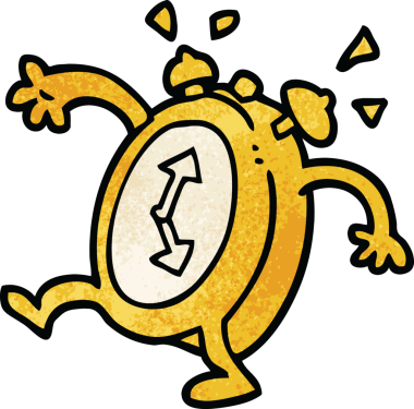 Bir insan tarafından çizilmiş karalama çalar saat.