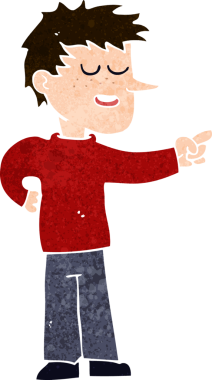 Bir insan tarafından çizilmiş çizgi filmci.