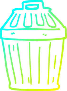 Bir insan tarafından çizilmiş bir çöp kutusunun soğuk gradyan çizgisi.