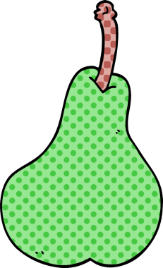 bir insan tarafından çizilmiş sağlıklı bir armut.