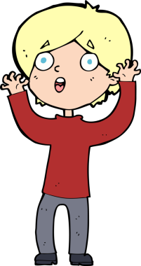 Bir insan tarafından çizilmiş korkmuş bir adam.