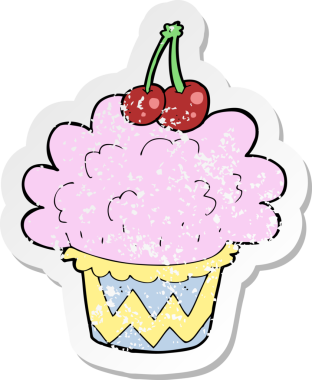 Bir insan tarafından çizilmiş bir karikatür kekinin gerilimli yapıştırması.