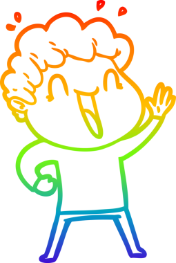 Bir insan tarafından çizilmiş mutlu bir adamın çizgi çizimi.