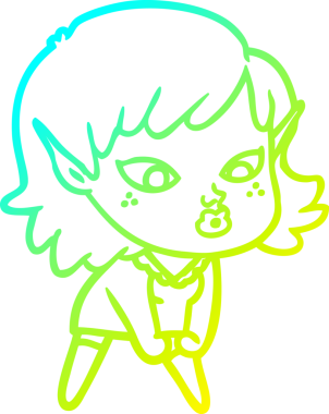 Bir insan tarafından çizilmiş güzel bir elf kızı çizimi.