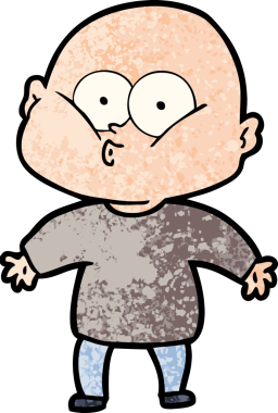 Bir insan tarafından çizilmiş kel bir adam.