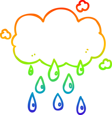 gökkuşağı gradyanı çizimi bir insan tarafından çizilmiş bir karikatür bulutu