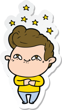 Bir insan tarafından çizilmiş heyecanlı bir adamın çıkartması.