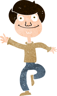 Bir insan tarafından çizilmiş çizgi film dansçısı.