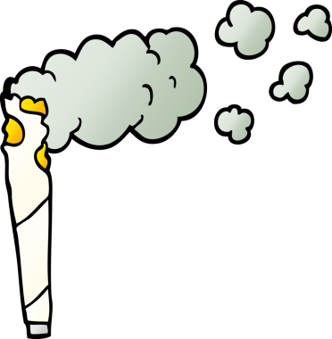 Bir insan tarafından çizilmiş vektör eğimli çizim kenevir sigarası