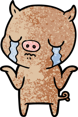 Bir insan tarafından çizilmiş domuz ağlaması.