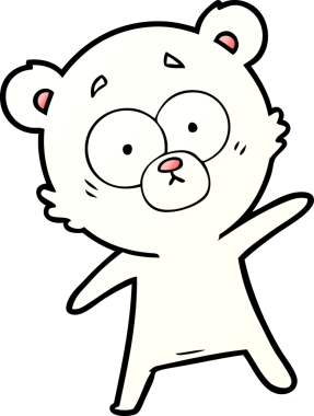 Bir insan tarafından çizilmiş kutup ayısı karikatürü