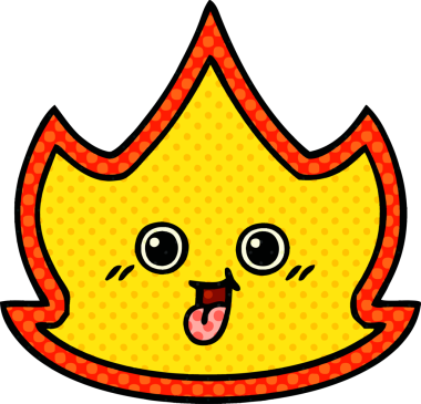 Bir insan tarafından çizilmiş çizgi roman tarzı bir ateş.