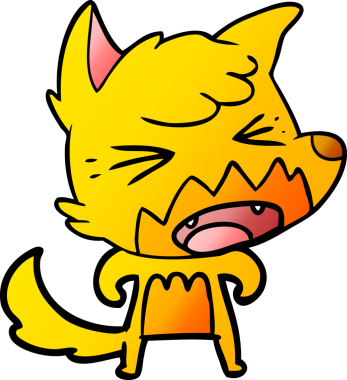 Bir insan tarafından çizilmiş tilki çizgi film karakteri