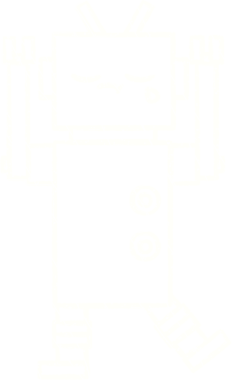 Bir insan tarafından çizilen robot tebeşiri.