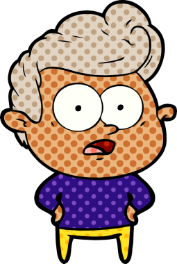 Bir insan tarafından çizilmiş çizgi film bakışlı adam.