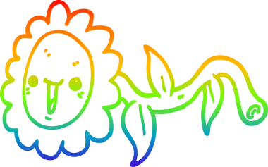 gökkuşağı gradyan çizimi bir insan tarafından çizilmiş bir karikatür çiçeği