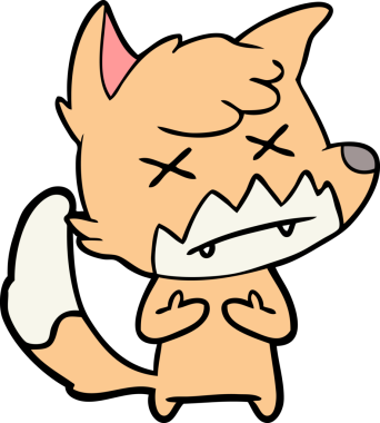 Bir insan tarafından çizilmiş şaşı tilki.