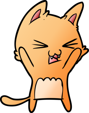 Bir insan tarafından çizilmiş kedi tıslaması.