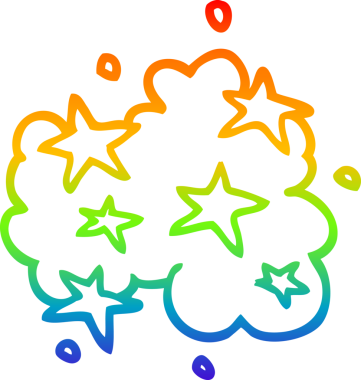 gökkuşağı gradyanı çizimi bir insan tarafından çizilmiş çizgi film yıldızları