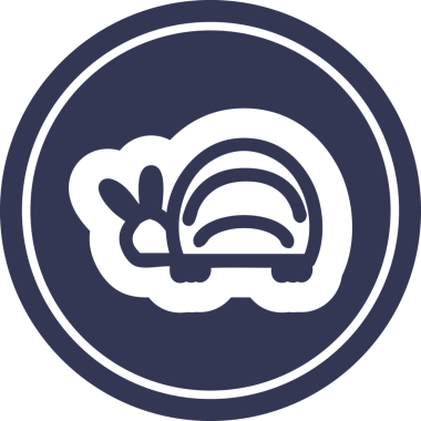 Bir insan tarafından çizilmiş sevimli böcek dairesel simgesi