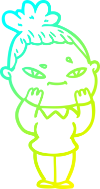 Bir insan tarafından çizilmiş bir karikatür kadın çizimi.